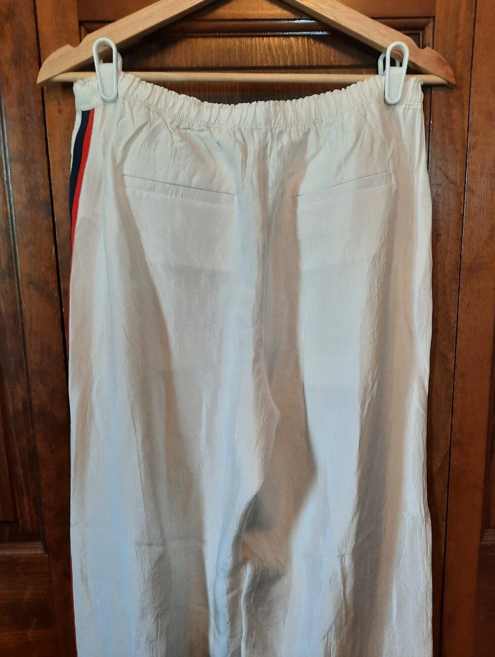 🛍NWT J. Crew Stratus Side-Stripe Ivory Textured Stain Pull-on Track Pant Size 4 - Picture 12 of 16